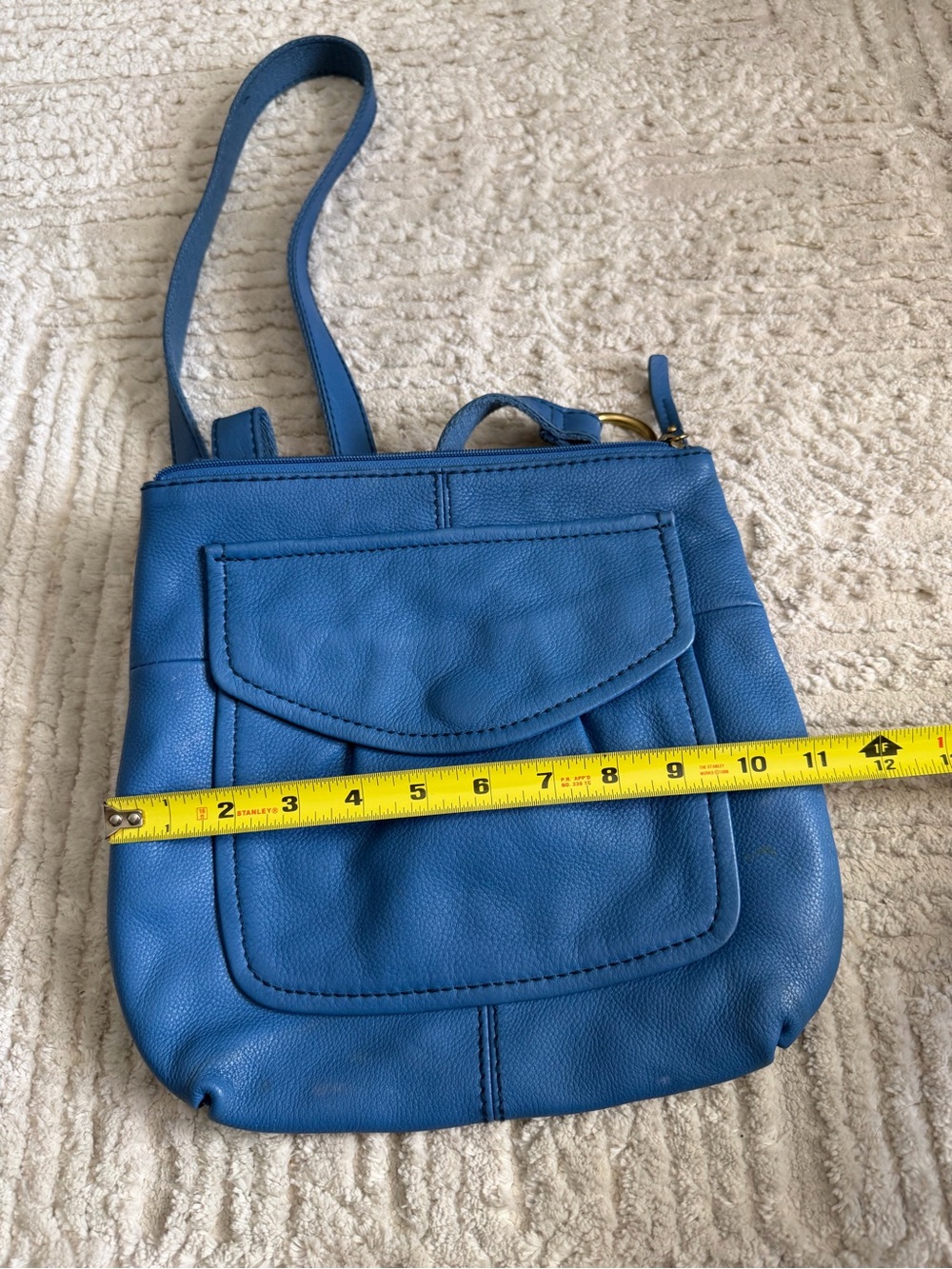 Fossil Blue Leather Crossbody Bag Women's Shoulder Bag - Picture 6 of 6